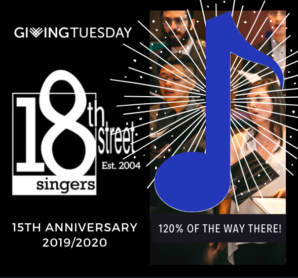 18thStSingers's tweet image. OMG! 120% of our #givingtuesday goal as of 5:30pm! That's funding for 180 student tickets for future #18thstsingers concerts. Thank you doesn't seem strong enough of a word, but THANK YOU! #supportthearts #15thanniversary