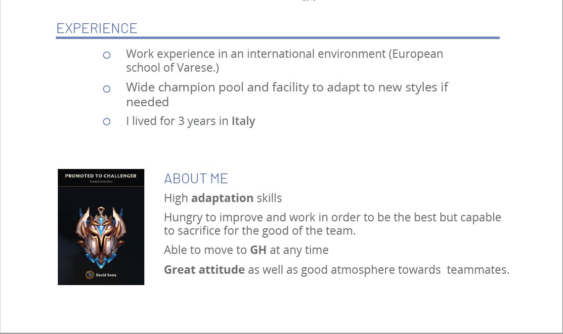 MyKey_lol's tweet photo. 🔵 ADC
Looking for ERL/LVP Teams

-Consistently high Grandmaster peaked Chall 637 LP
-Very motivated to learn and become the best at any cost
-English,Spanish,French and some italian
-Able to relocate anywhen

Feel free to contact me through DMs  
Likes &amp; retweets appreciated! https://t.co/SojVsisuKi