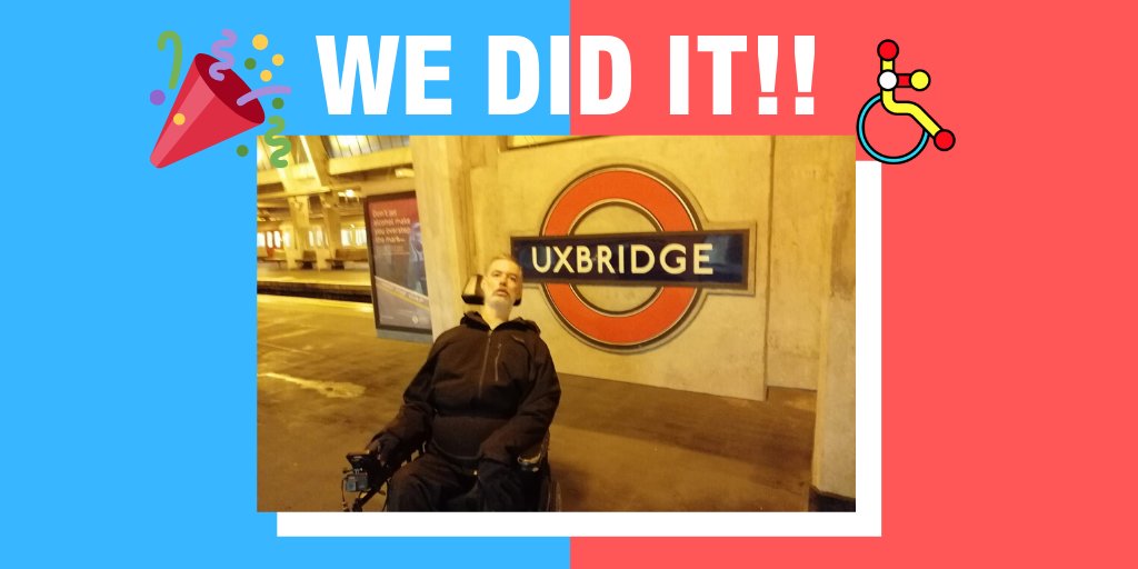 WE DID IT!!! 🎉

Here is the fabulous @AlansTweets at the very last stop of the route - Uxbridge.

78 Step Free Tube Stations, and between @DrJonHastie and Alan they were all visited in one day.

Stay tuned as we work out the final timing...

#SFTC #IDPD #IDPD2019