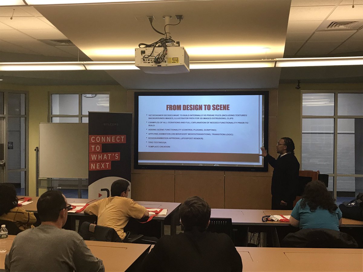 DigitalMedia_CT's tweet photo. Carlton Pitts, Coordinating Designer of Motion Graphics at @espn shares his workflow from design to scene. #motiongraphics #connectwhatsnext #dmct19 #digitalmediact https://t.co/ki53sjsd2R