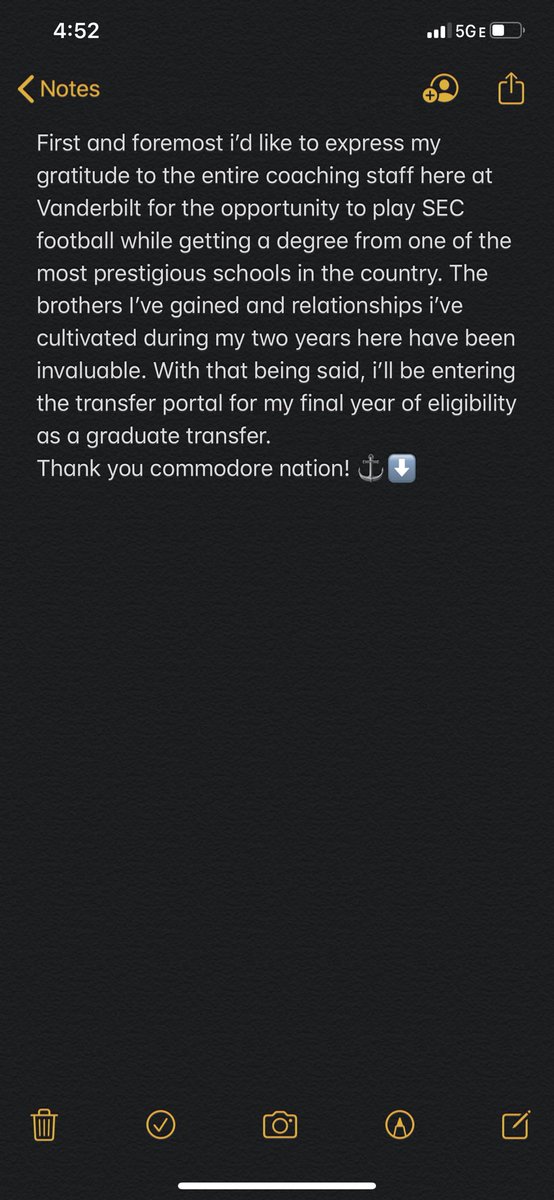 Thank you Vanderbilt 🖤💛