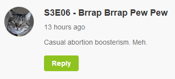 I didn't know we were on Podbean, but that hasn't stopped us from finding us and being disappointed.

Are we being accused of casually boosting abortions, or are we encouraging casual abortions? (A short thread.)
