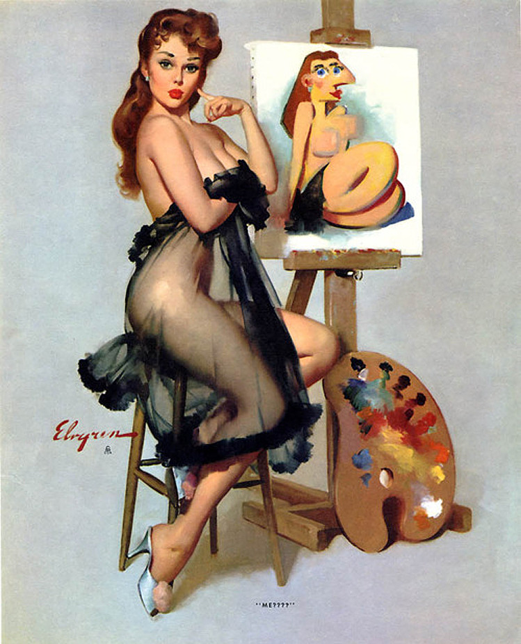 (1964) Art by American painter Gil Elvgren (1914-1980)” .