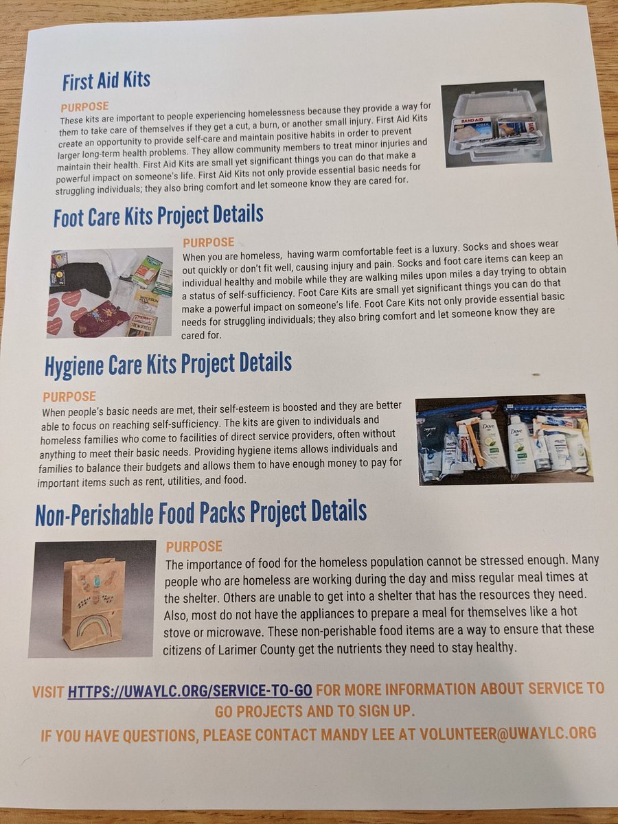 SMS and the HLC is participating in service projects that support the United Way of Larimer County.  We are looking for donations from our community to support these projects.  Talk to a Hawk for more information. Feel free to drop off donations in the office. #gohawks #inspiRE4