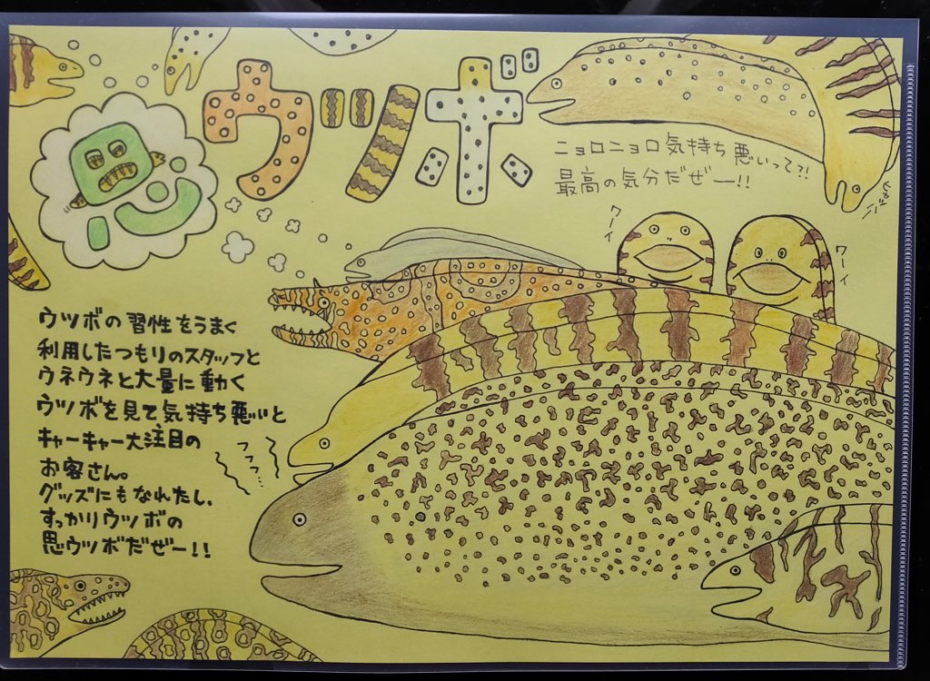 あきねこ Fish So Good 竹島水族館で募集されていた 手書きポップが まったりうむに12月1日 30日まで張り出されてるよ 私も応募してみたので見に行かねば イラスト 海水魚 水族館 ダイビング お絵描き イラスト好きな人と繋がりたい ウツボ