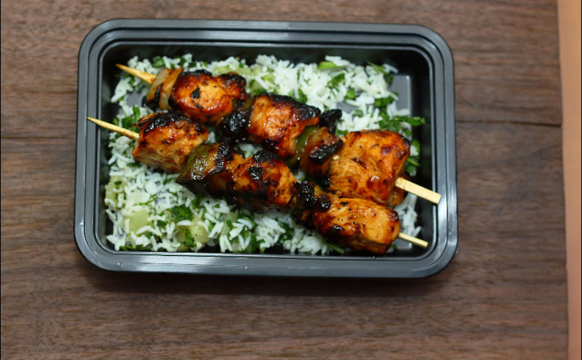 One of our new menu items is this delicious glazed chicken over cilantro rice from our friends at robs kabobs! Keep an eye out over the next couple of days as we are going to be posting pictures of all our new menu items!