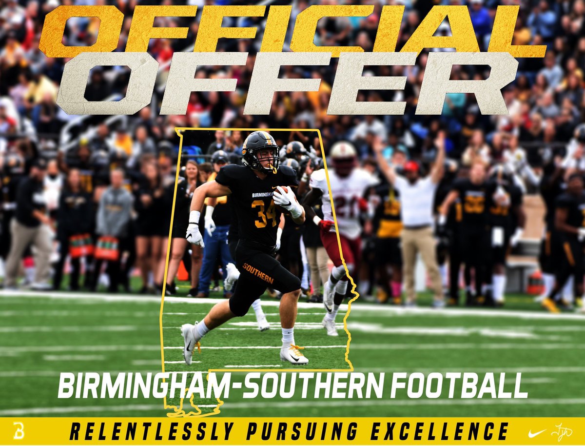 _MOWEN_lawn_'s tweet photo. Excited to receive my first offer to play football at Birmingham Southern College! Thanks to @JohnPerin @TonyJoeWhite5 for the opportunity! https://t.co/RW7EbMXQTE