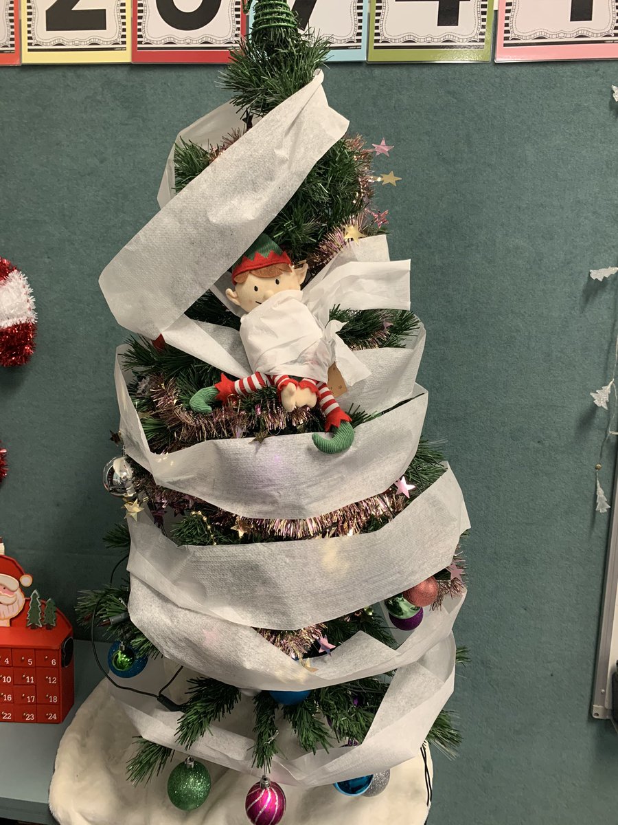 Elf on the Shelf- (Pudding), has arrived in 4J and is already up to mischief!! #ThisIsBlairmount @BlairmountPS