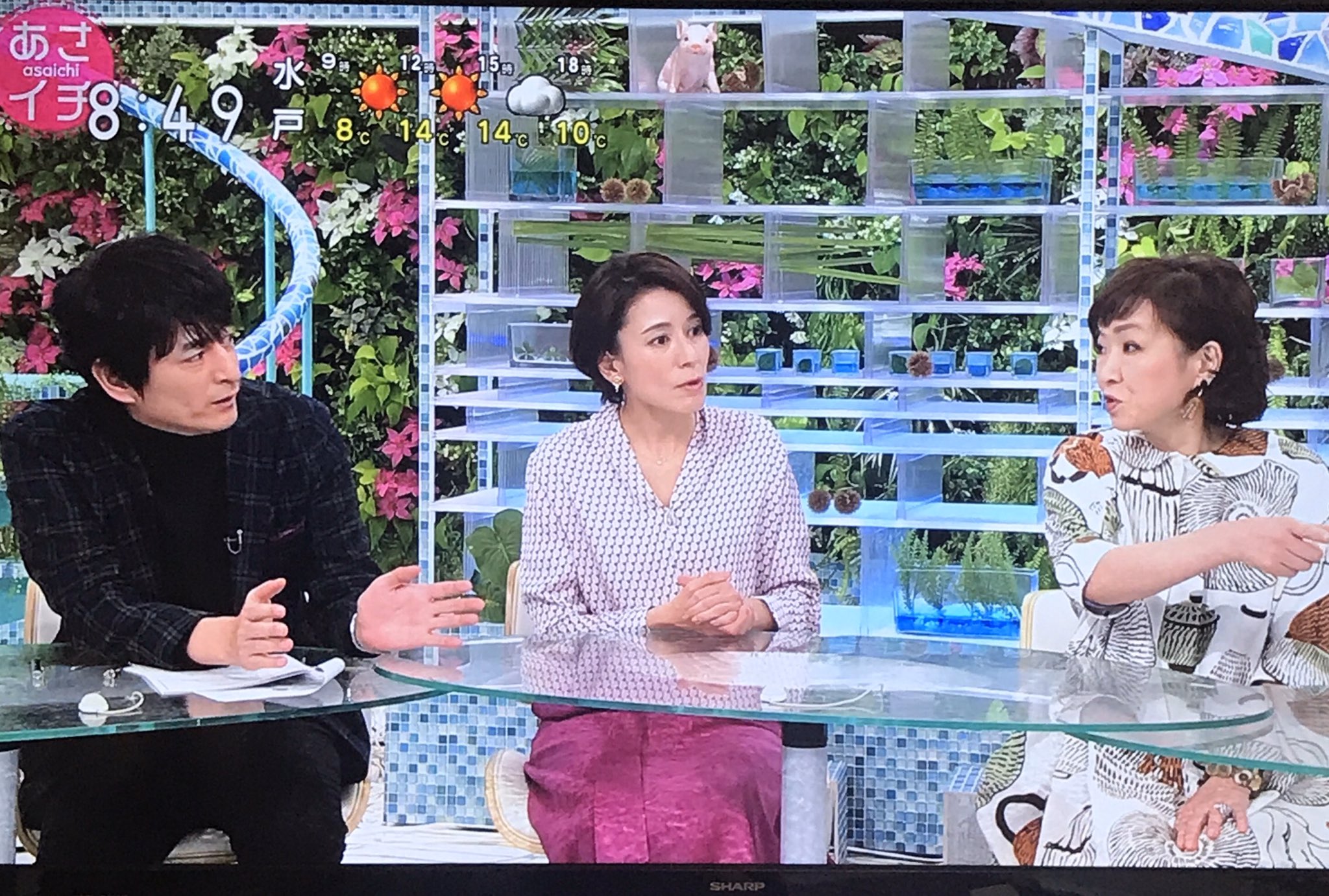 Gochisou 現在放送中の あさイチ ご出演の清水ミチコさんがgochisouのワンピースを着てくれています こうしてtvで拝見できて嬉しい お客様に教えていただき気付きました ありがとうこざいます 大分県日田市でつくられている 小鹿田焼をモチーフに