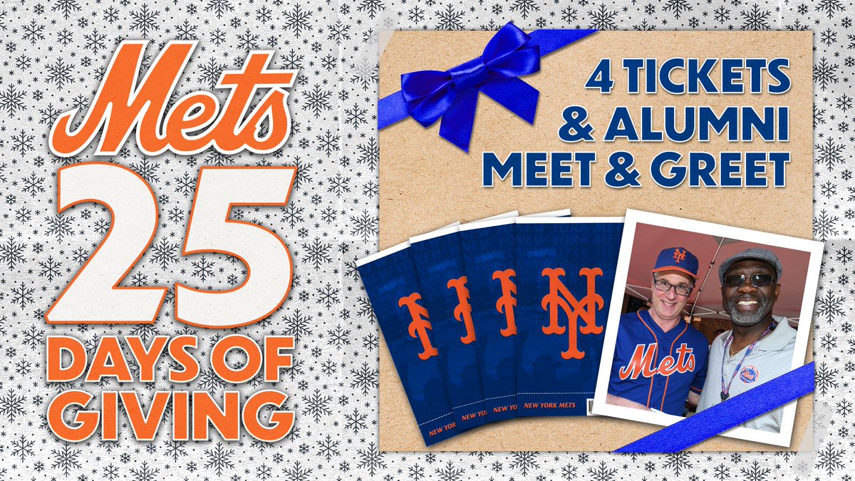 🗣️ RT TO WIN!

Retweet for your chance to meet a #Mets alumni + get four tickets to a game. #Mets25DaysOfGiving