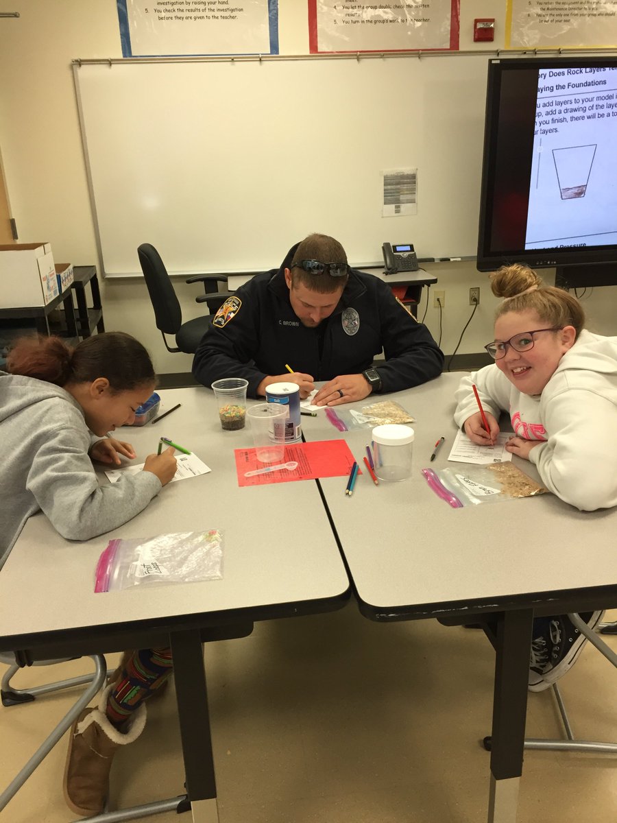 miller_5th's tweet photo. LME 5th graders, along with Officer Brown, discovered how fossil fuels are formed in lab today.  @LMiller_Elem @MISDProud #cando #willdo https://t.co/0OQ68t6m2v