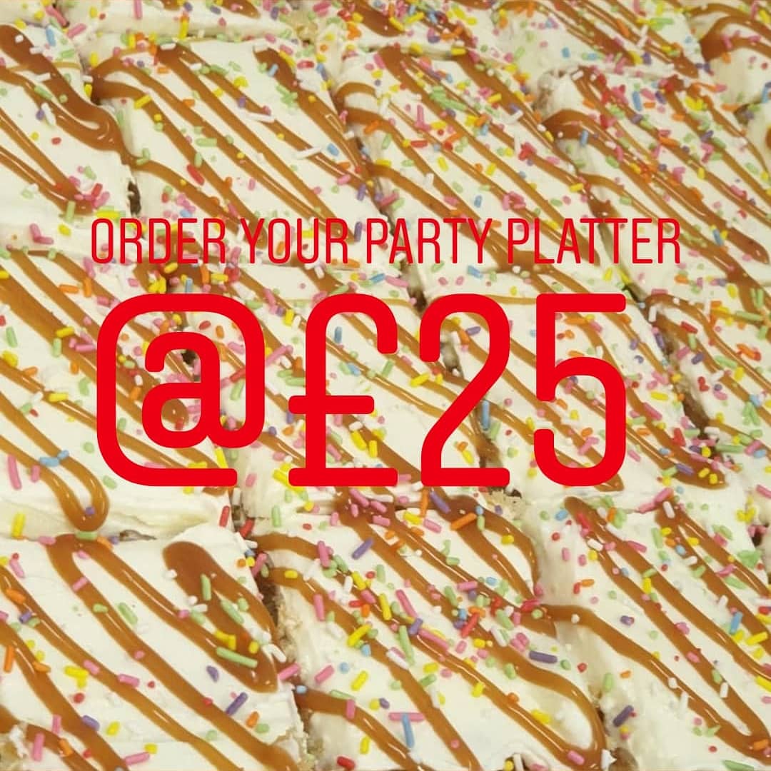 It's party season! Let's hook you up with our party platter; 24 -28 pre- cut slices of cake . Comes in different flavours &amp; it's the perfect spread for any party - work, social or family party. Can be ordered in store, online ocaykx.com/cake-platter-c… or over the phone 01224640731