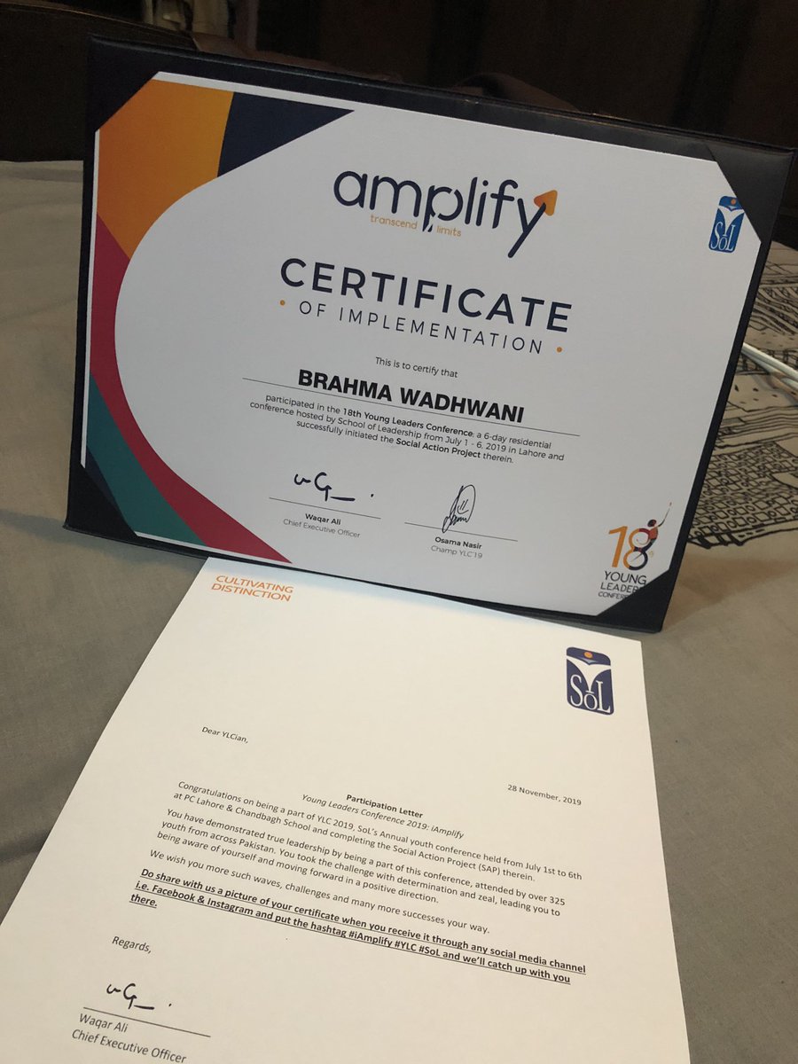 RaveenWadhwani's tweet photo. Received Certificate of implementation by school of leadership 😇 Thankyou #SoL #iAmplify #YLC 💕 https://t.co/gw0pwyTA2J