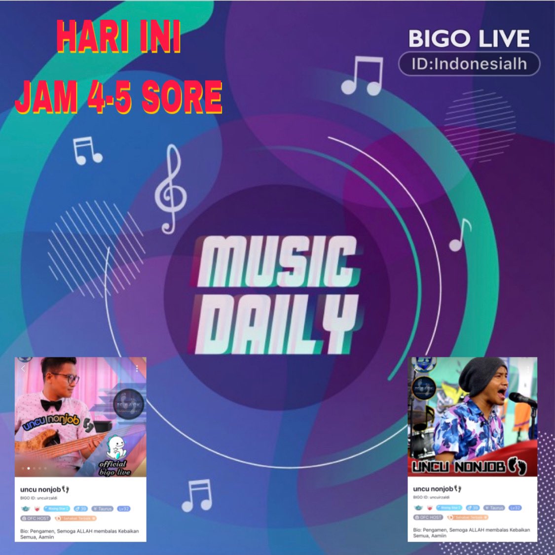 gede_vanlaere1's tweet image. Nanti jam 4-5 sore, uncu non job bakal live di Music Daily Bigo Live. 

Kalian yg nonton, comment disitu &amp;amp; screenshoot.
Drop SS nya disini &amp;amp; Retweet twitt ini. 

Ada 2 Voucher Belanja 100k u/ 2orang yg beruntung

Come and see 's LIVE in #BIGOLIVE 
slink.bigovideo.tv/l8pATE