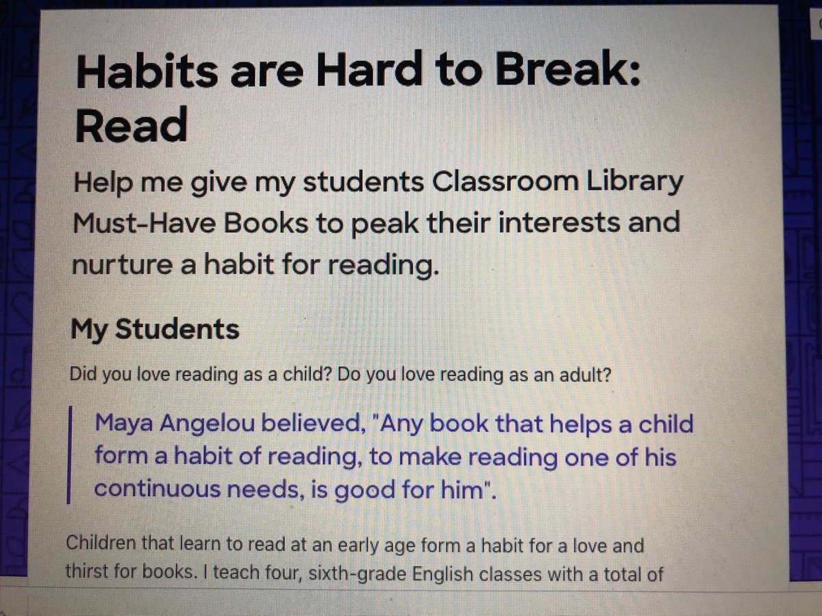 I am so psyched! My project just got fully funded. Kiddos will be receiving Some great fiction classic reading books and a set of scholastic Scope magazines. Thanks to the generosity of my donors and Donors Choose. My heart is bursting with gratitude.