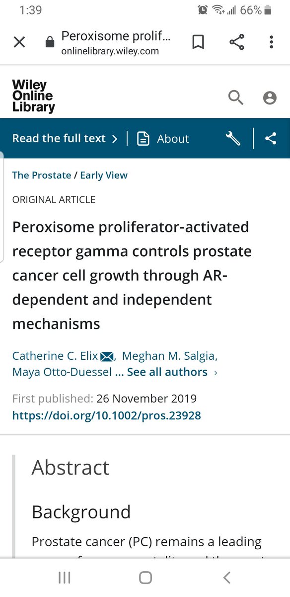Sitting here in Penang working on a RCC ctDNA paper &amp; just saw our most recent paper is published. My grad student Catherine Elix (defending in 2 wks) with <a href="/MeghanSalgia/">Meghan Salgia</a> &amp; <a href="/montypal/">Sumanta K. Pal, MD, FASCO</a> details how PPARG controls PC cell growth. It's a legit target in a subset of PC &amp; bladder cancer!