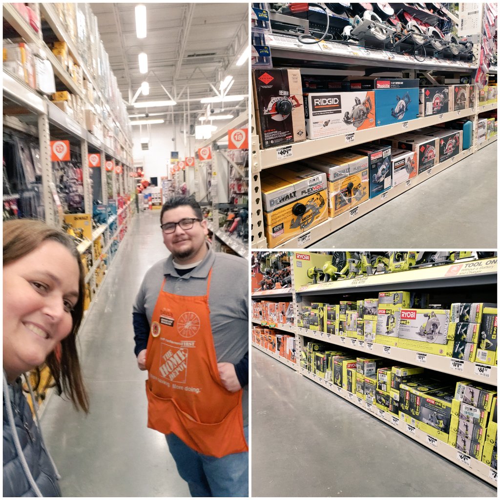 David and I spent some time straightening up power tools together.  Taught him everything I know! <a href="/DavidG_THD/">David Gutierrez</a> #teamworkmakesthedreamwork #totheedge #nocrookedboxes