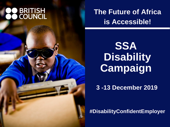 Yesterday was the International Day for Persons with Disabilities and today is the second day of our 3 -13  December campaign ‘The Future of Africa is Accessible’.
#DisabilityConfidentEmployer #TheFutureIsAccessibleWithYou
#IDDP