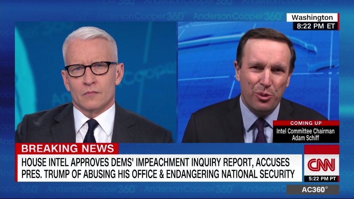 "I don't know why you have the power of impeachment in the Constitution if not to be used for a scheme of this magnitude," Democratic Sen. Chris Murphy tells @andersoncooper of the White House's activities in Ukraine.