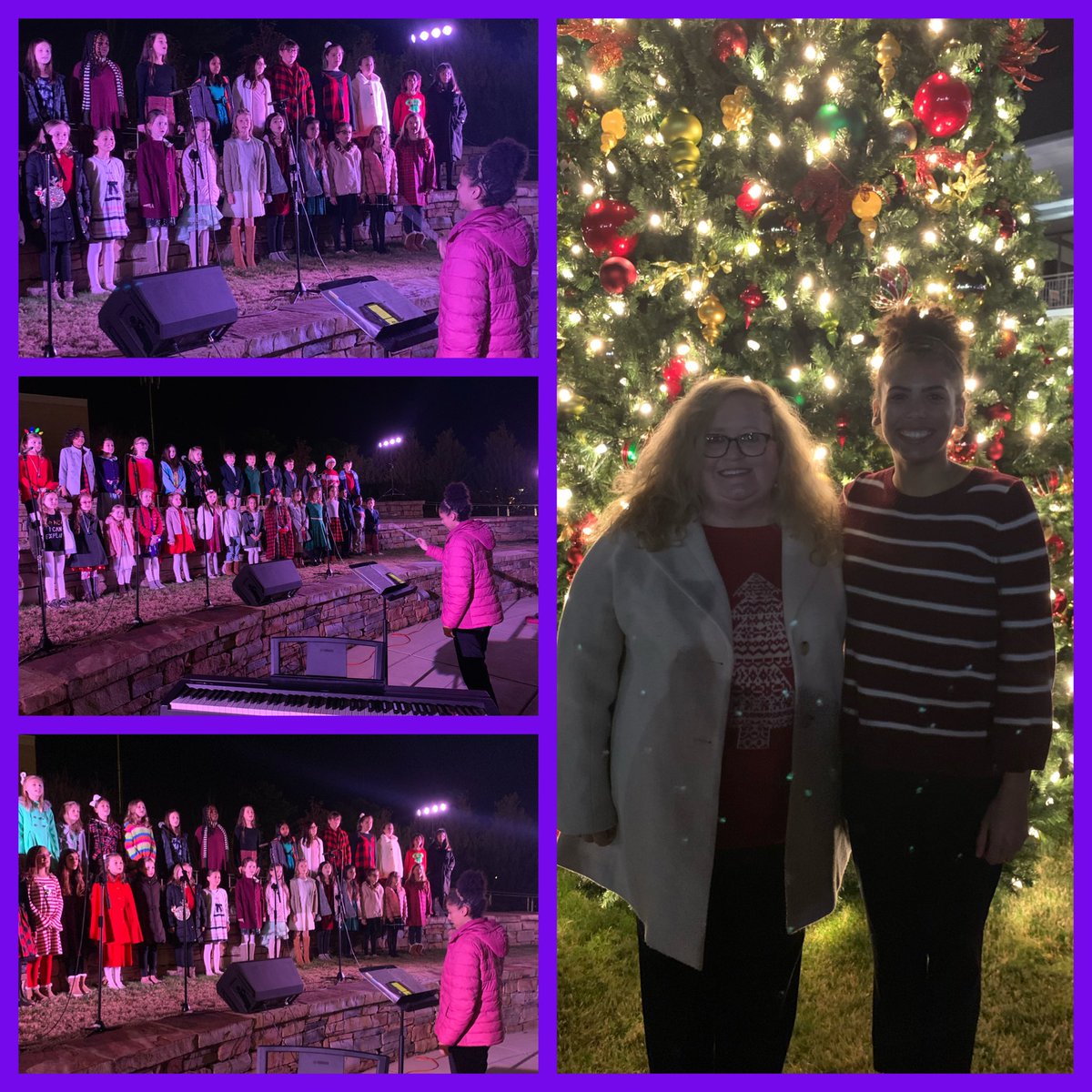 vheemusic's tweet photo. Our #SuperStarIntern Abby Codding did a great job conducting the @VHElemEast choirs tonight at the tree lighting! @UAB_DOM @UABArts https://t.co/TK9m97k0lu