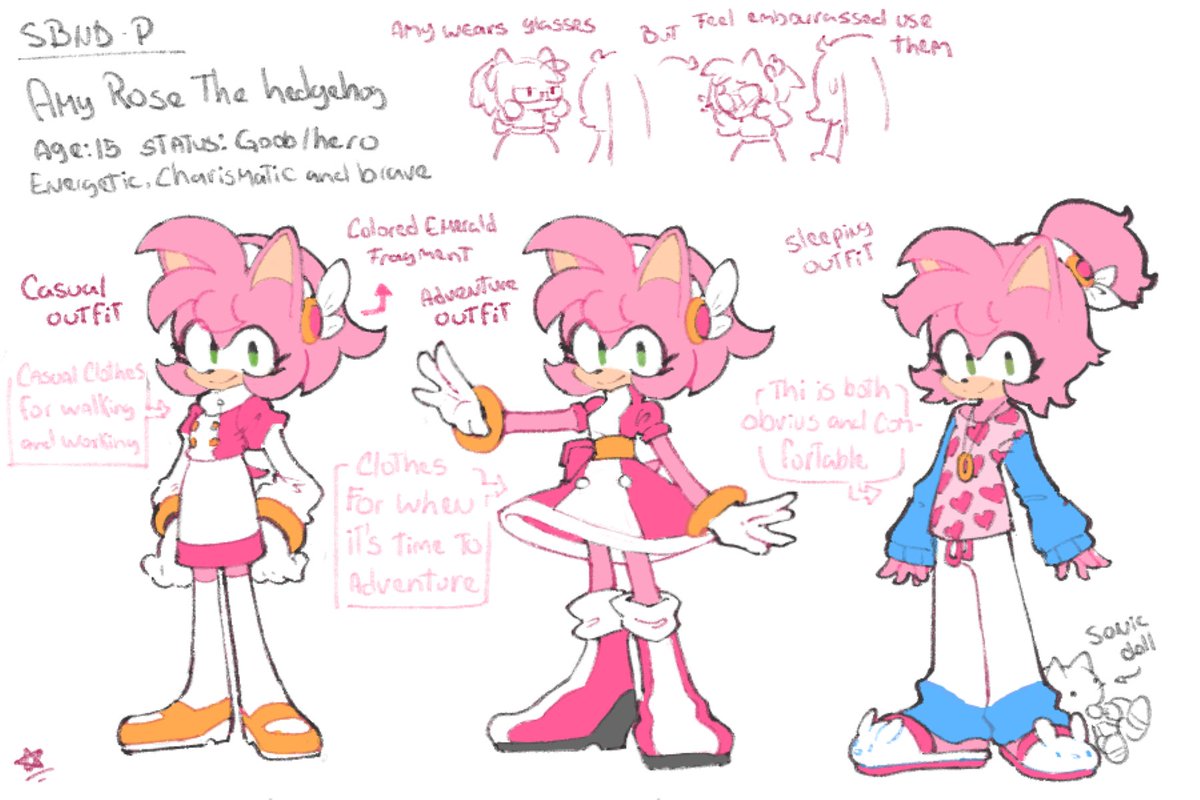 Amy rose concept for my project :3c.