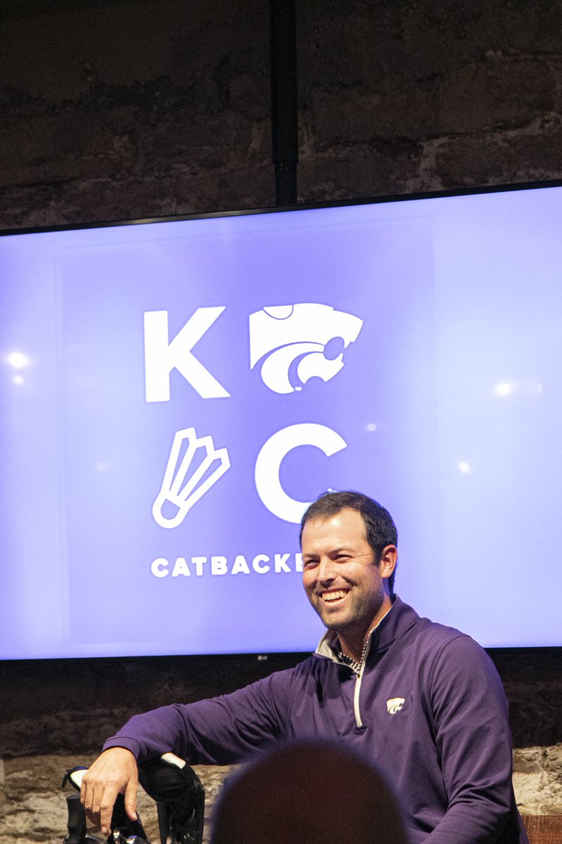 KStateMGolf's tweet photo. Really cool event, hanging with our @KCCatbackers family talking golf with a pair of #KStateMGolf pros - @adubwatkins and @therealstrebber at the @TheClubhouseEx1. https://t.co/RliBD44GzR
