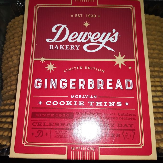 Dewey's Bakery Gingerbread Moravian Cookie Thins #madeinnc @deweysbakery #CultClassics https://t.co/aw9MuICqQv<a href="/tag/cultclassics"class="tags"><span>#cultclassics</span></a><a href="/tag/madeinnc"class="tags"><span>#madeinnc</span></a>