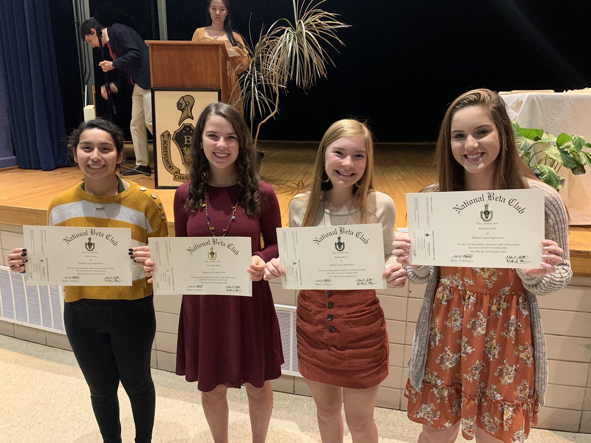 Congrats to 6 of our student athletes for being inducted into the National Beta Society.  Pictured from left to right are, Nalani Avalos, Symantha Shipp, <a href="/madison1davis/">Madison Davis</a> and Kate Petitt.  <a href="/BattsKayley/">kayley batts</a> and Kaleigh Boyd were also inducted but not pictured due to prior engagements.