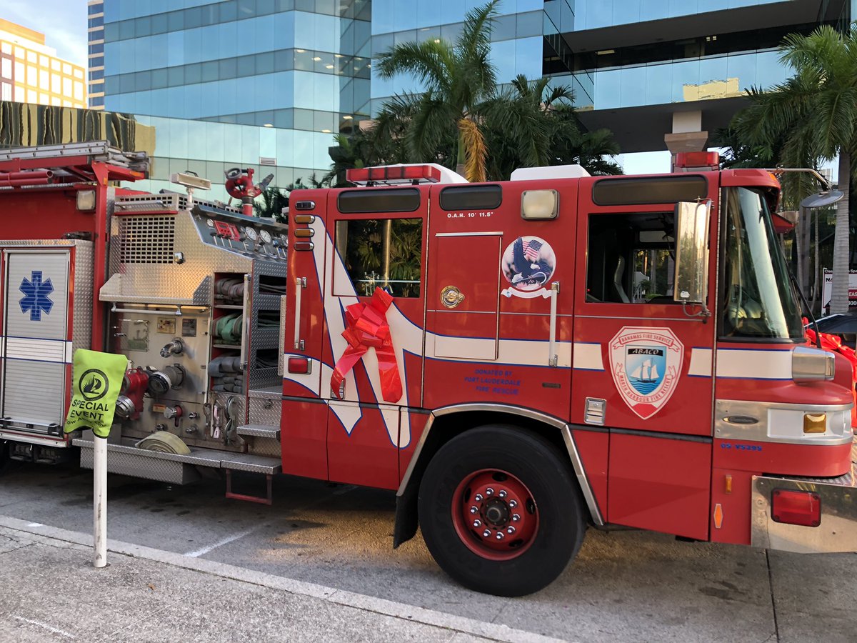 glassman4ftl's tweet photo. In the spirit of Giving Tuesday, our City donated a Fire Rescue truck to Marsh Harbor, Bahamas. Proud of our partnership with our Bahamian neighbors! https://t.co/KLnkgOF9Ue