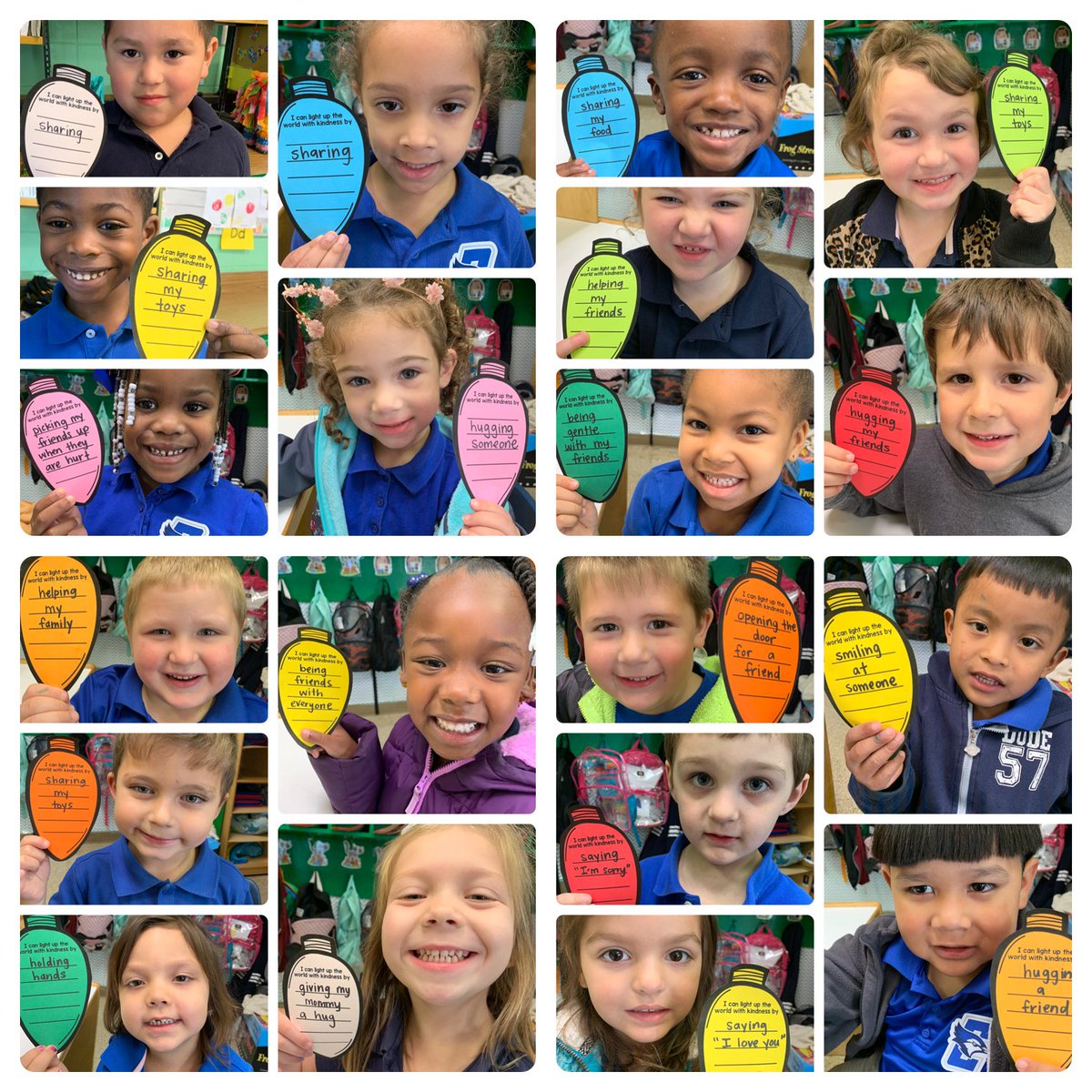 Mrs. Adams's Pre-K class is explaining how they can "Light Up the World With Kindness" during the holiday season. Great job!!! <a href="/WBRSchools/">WBR Schools</a>