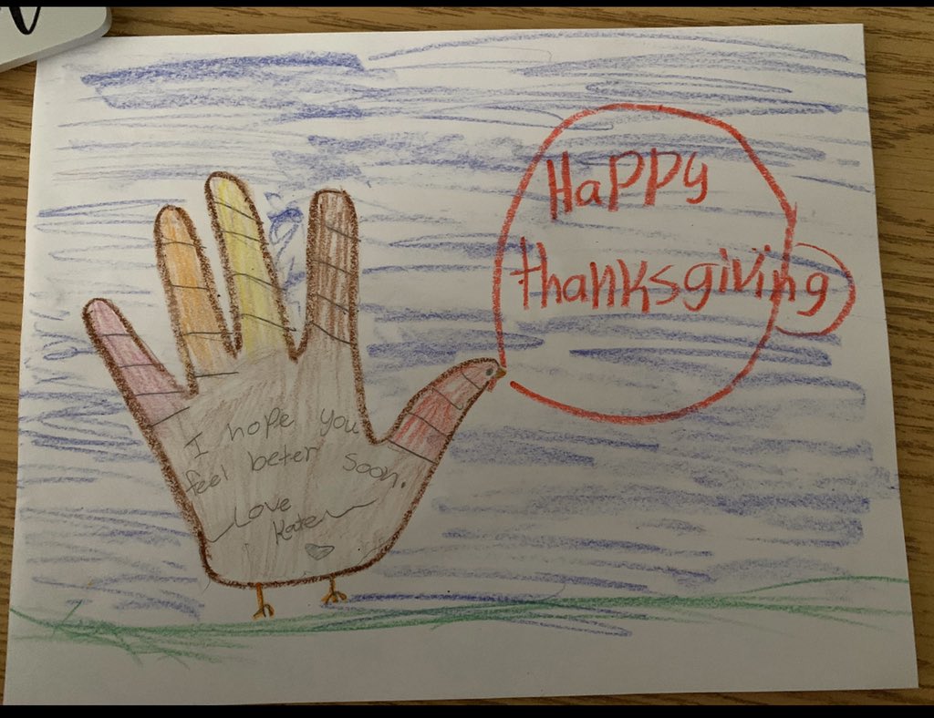 EmilyRussell917's tweet photo. Our class made Thanksgiving cards for patients at Texas Children’s Hospital before the break. #bearscare https://t.co/5jNvMACO4H
