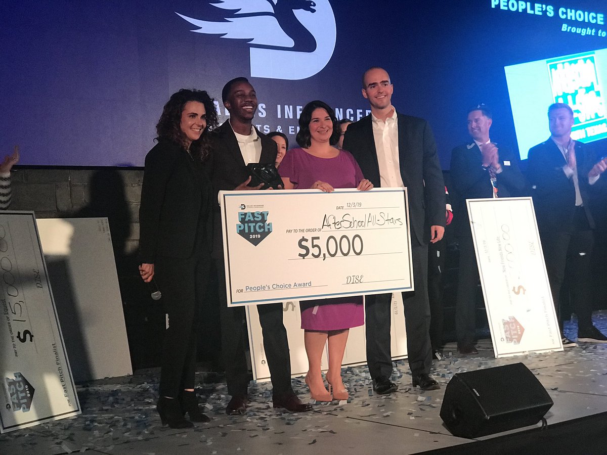 DISEorg's tweet photo. Congratulations to @ASASafterschool for winning the #FastPitch19 People's Choice Award, as voted on by the audience, and all of our six finalists, who each received a share of $100,000 in grants! Well deserved! We are excited to see them continue to better our community! https://t.co/tzD5LeNq7v