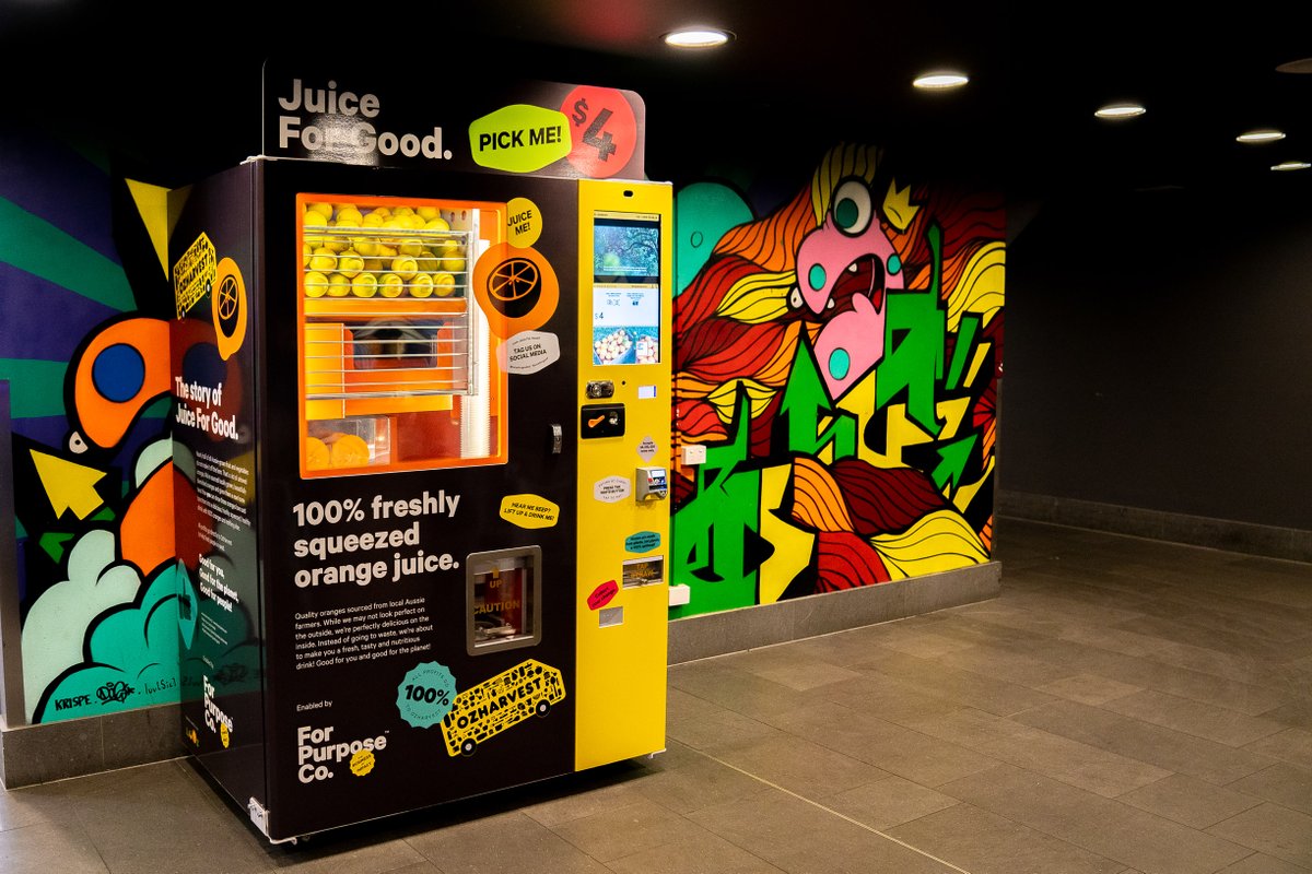 JuiceForGoodAU's tweet photo. Christmas Shopping? Don't forget to look for our thirst-quenching 'juice bars' across major retailers across NSW. Find a machine near you at https://t.co/rq11KQe05w and feed your OJ cravings! #freshjuice #orangejuice #socialimpact #purpose #socialbusiness #aussiefarmers https://t.co/VJ3HNdtDLF