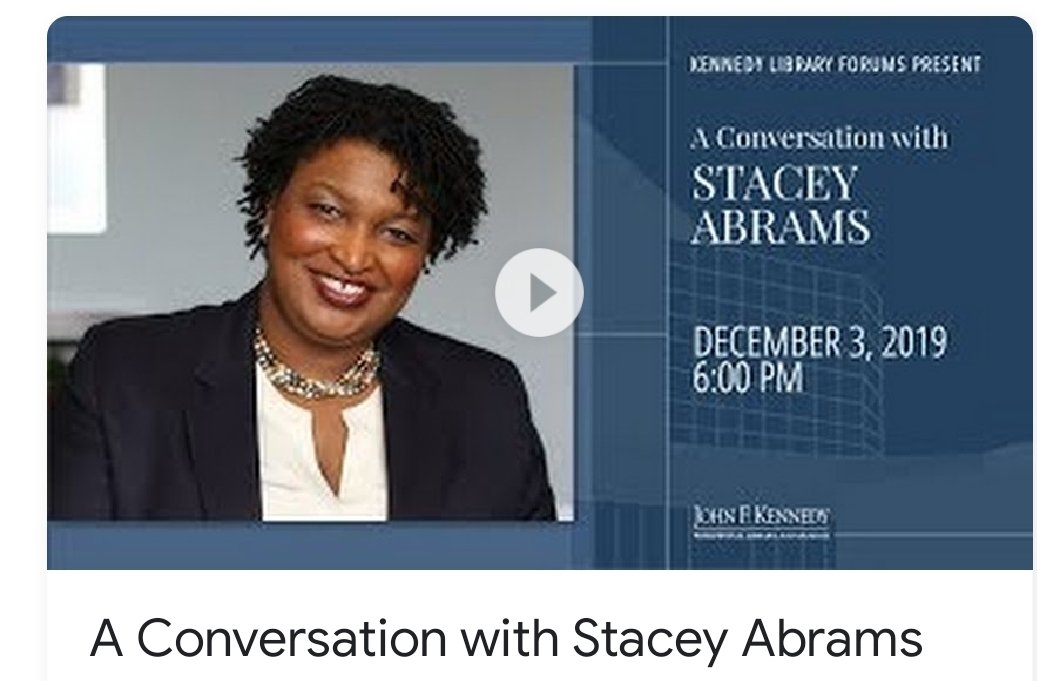 A conversation with Stacey Abrams can be summed up in 4 phrases. Voter suppression, racism, white supremacy and I really won the Georgia Gov race. That's all she talks about. She's an Al Shatpron wannabe. A snake oil peddler.