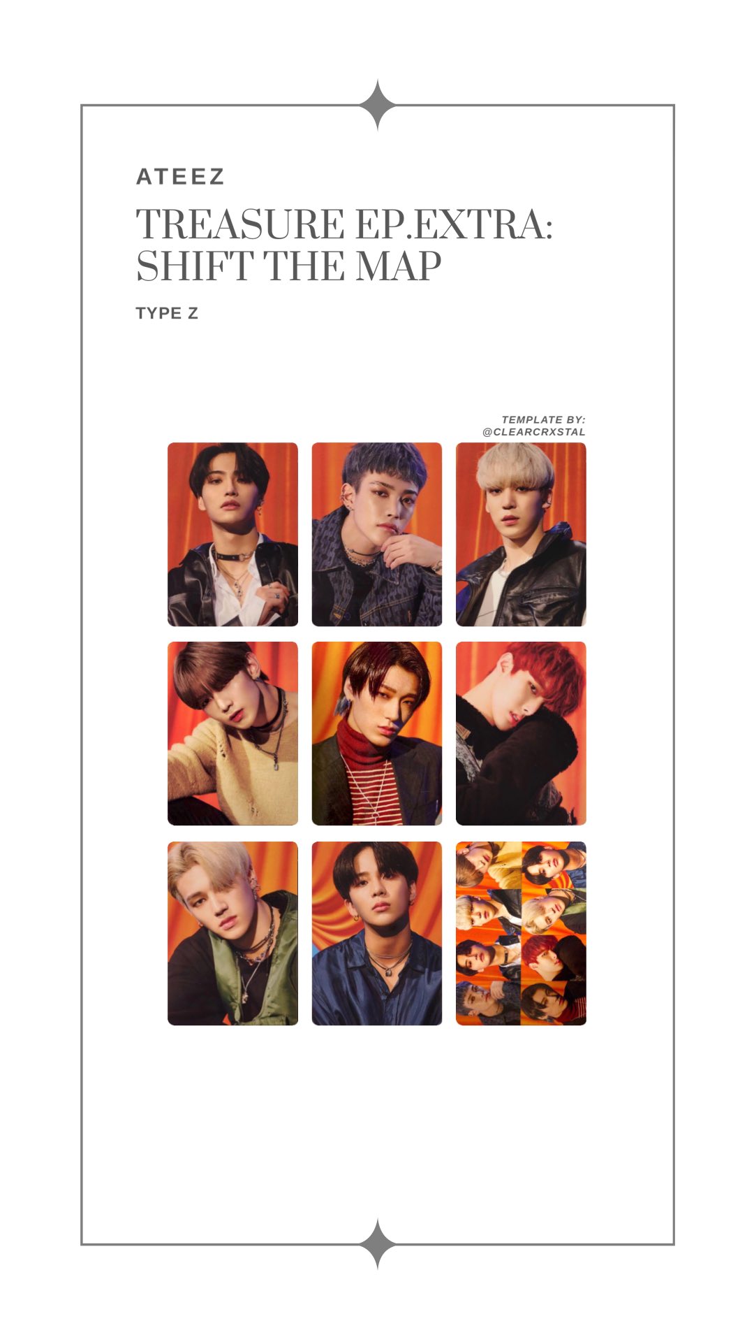 ateez サン shift the map トレカ TREASURE EP.EXTRA:Shift The Map」CD封入特典画像公開