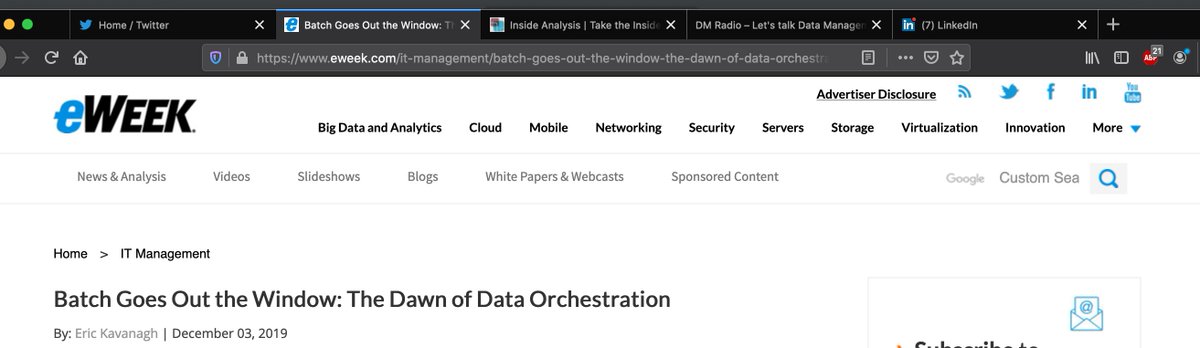 Batch Goes Out the Window: The Dawn of #Data Orchestration via <a href="/eWeekNews/">eWeek</a>

bit.ly/2RhLCFv

<a href="/streamsets/">StreamSets</a>
<a href="/geminidataco/">Gemini Data</a>
<a href="/HVR_Software/">HVR – a Fivetran Company</a>
<a href="/DellBoomi/">Dell Boomi</a>
<a href="/ascend_io/">Ascend.io</a> 

Five bucks says that <a href="/Gartner_inc/">Gartner</a> has a ##Magic Quadrant, late 2020, for #DataOrchestration

<a href="/UCCalEngineer/">EC</a>
#predict