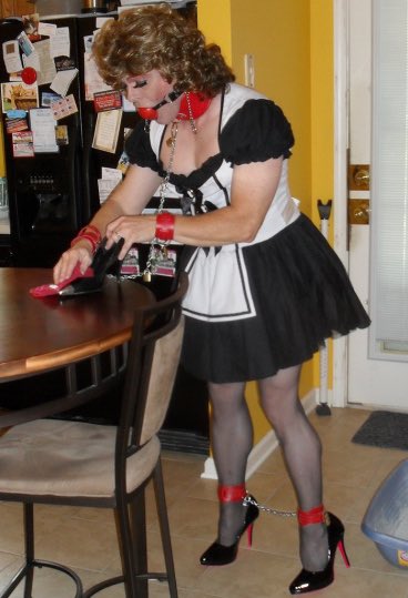 Doctor blonde sissy maid