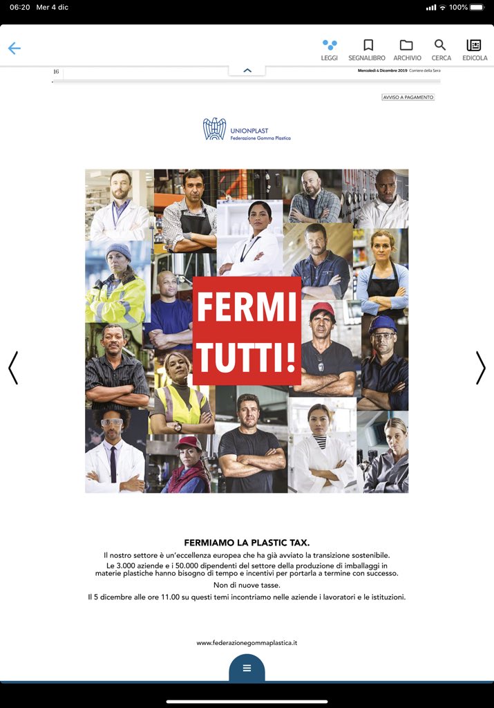 ambrareda's tweet image. Condivido e faccio mio l’appello,di #unionplast Federazione Gomma Plastica