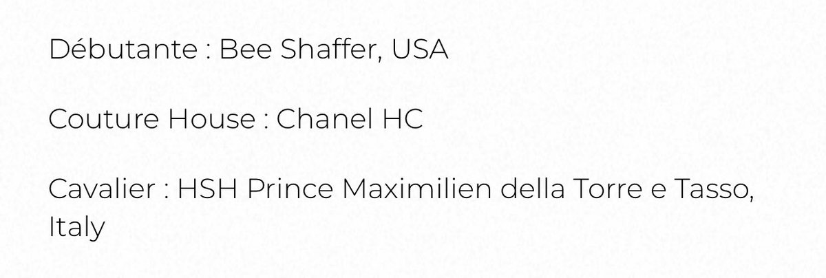 When Bee Shaffer came out (the same year as Naomi from ‘Succession’, Jenna Barclay and Petra Ecclestone) Anna Wintour said okay but my daughter isn’t debuting with anyone who isn’t full blown royalty & they had to switch the escorts.  https://twitter.com/vogueparis/status/1202155334506295298