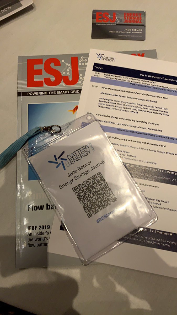 ESJalerts's tweet photo. Flying the flag for ESJ at the Internet of Business’ Battery &amp; Energy Storage conference in Birmingham. #BEStorage https://t.co/ahapeJg9Bh