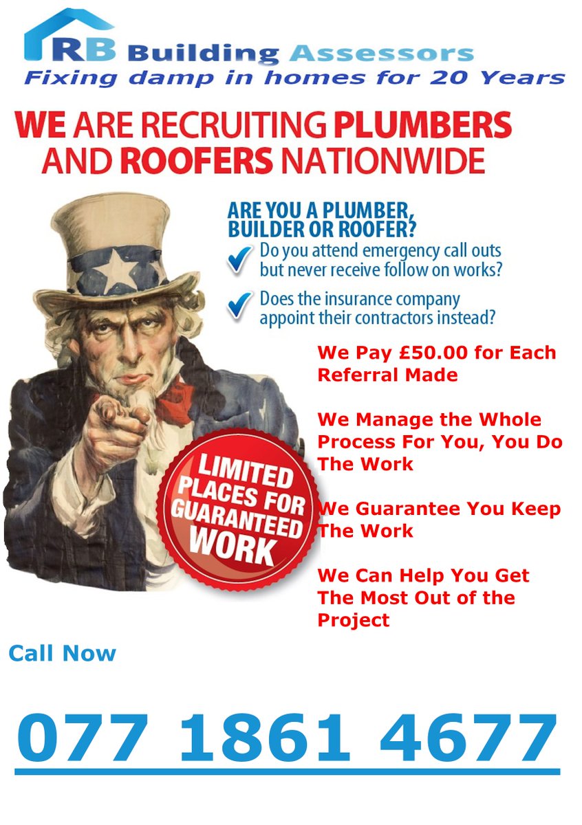 Attention all 1st responder tradesmen, plumbers, electricians and roofers, we have limited spots available to work with the Provinces premiere Home Insurance Claims Management Group.
Please contact us now for an informal chat in the 1st instance.