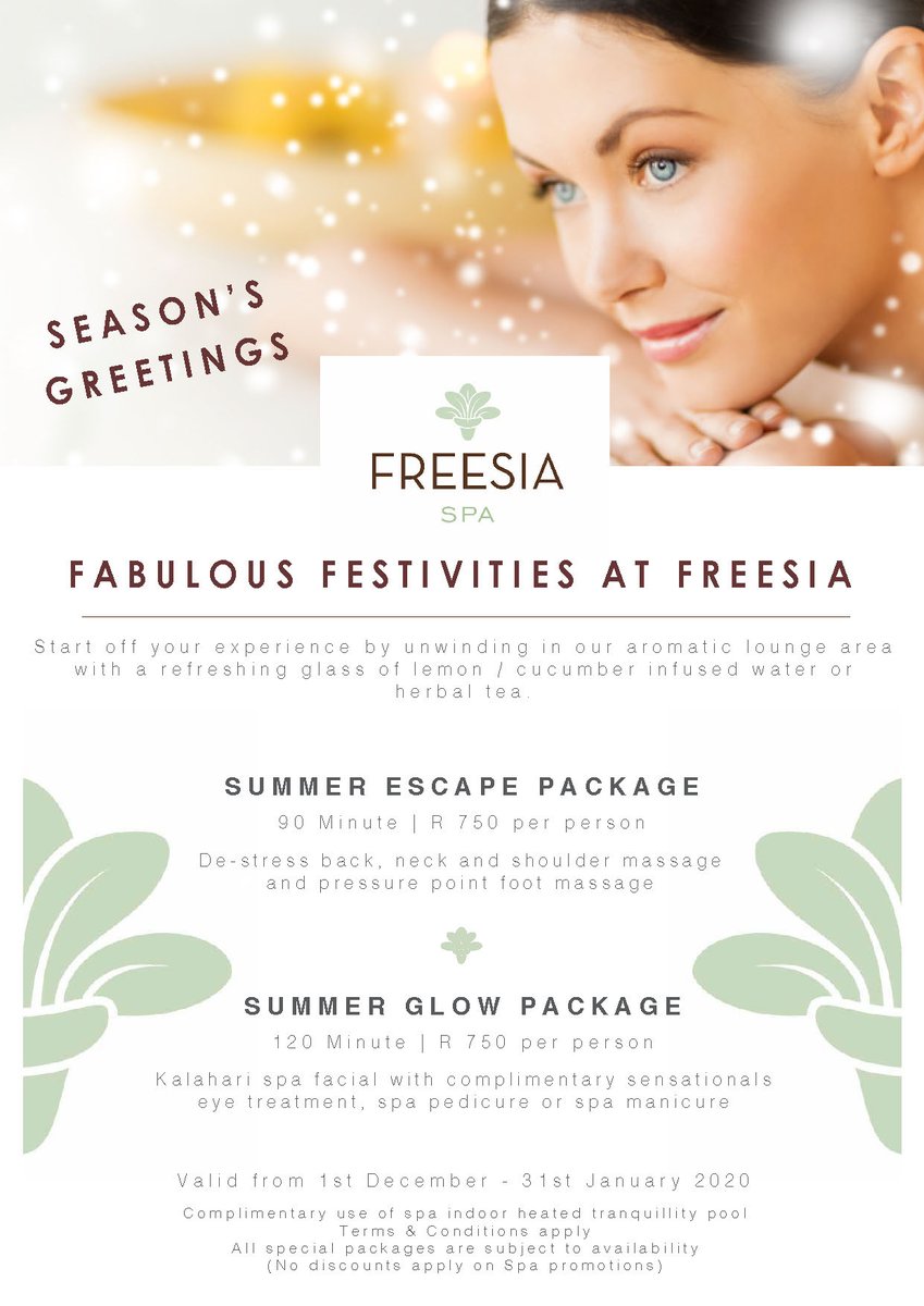 Start off 2020 with a relaxing Spa treatment at the luxurious Freesia Spa at Oubaai.  2020 Bookings open now: 044 851 1233

#OubaaiHotel #FreesiaSpa #DaySpa #SpaSpoils #George #GardenRoute #SpaPackages