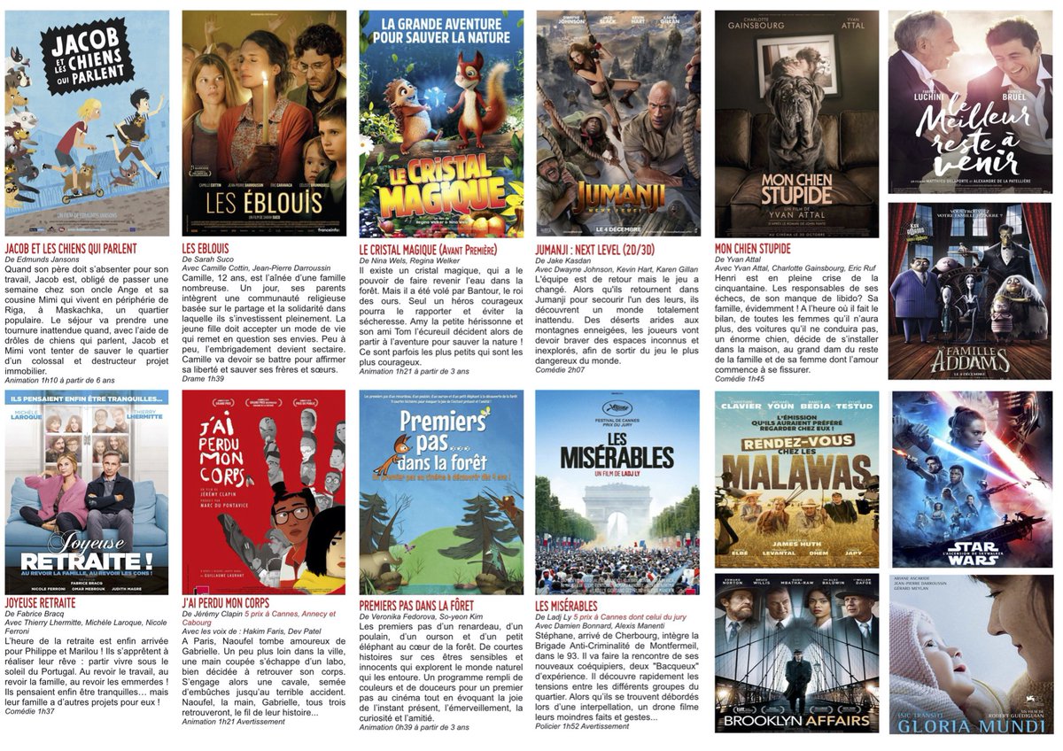 #nouveauprogrammedecembre
#cinecap #joyeuseretraite #ouvertatous
#cinepitchoun #premierspasdanslaforêt
#avantpremière #lecristalmagique