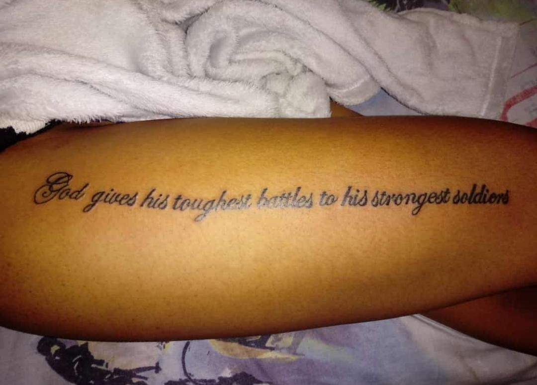 EmShortGordon's tweet photo. Basically been living by this my whole life. 
#newink 
#tattoos 
#theresalwaysastory https://t.co/wkgdE8r1JK