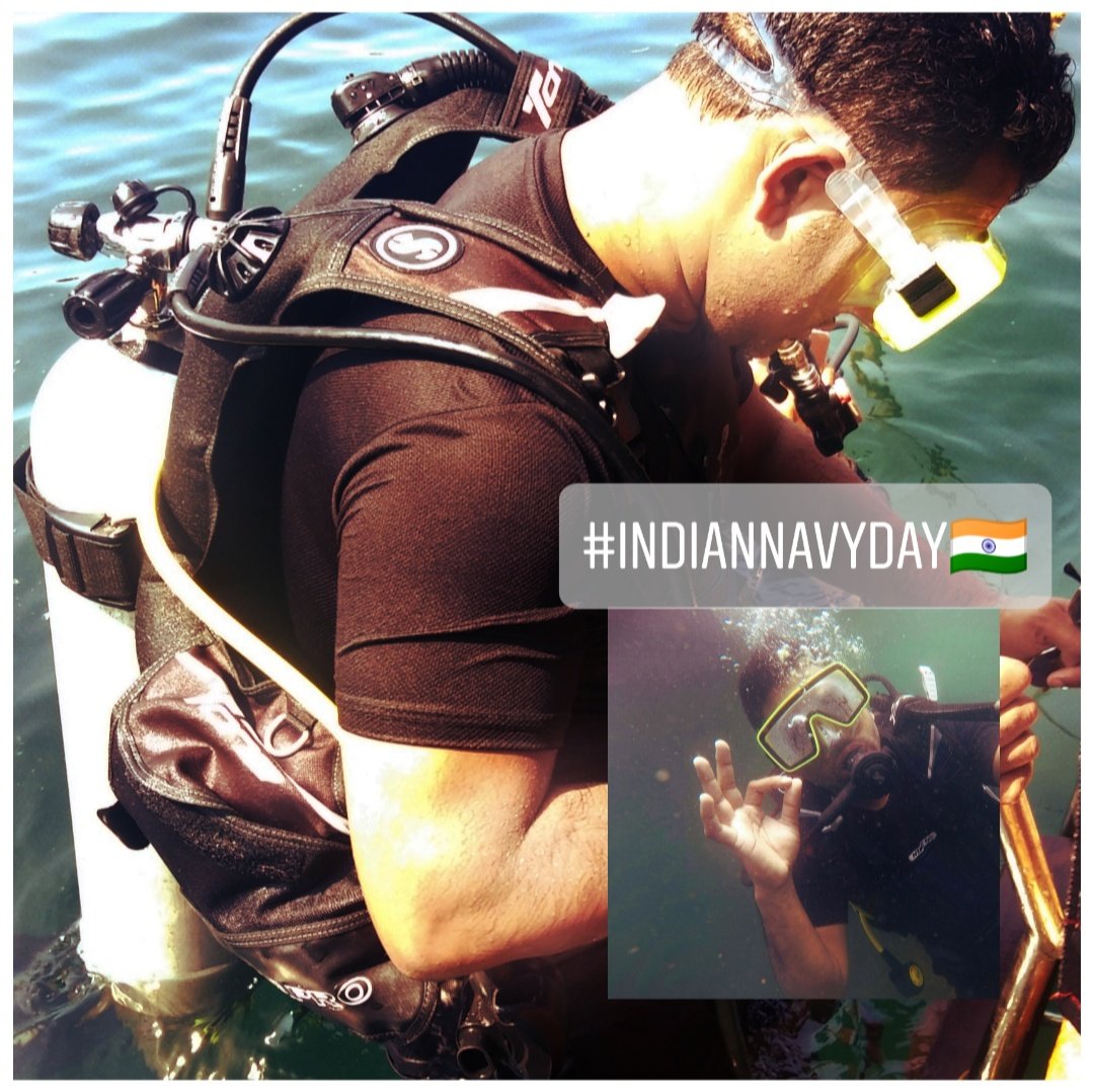 aamiralisultan's tweet photo. Greetings on Indian Navy Day ๐ฎ๐ณ
I salute to the @indiannavy for its exemplary valour & courage โค
Sharing a pic of my diving experience with the trainers from Indian Navy at INS Mandovi.
#aamiralisultan #scubadiving #diversofindia #scubadive #scuba #indiannavy #IndianNavyDay https://t.co/KdxIkHXNqP