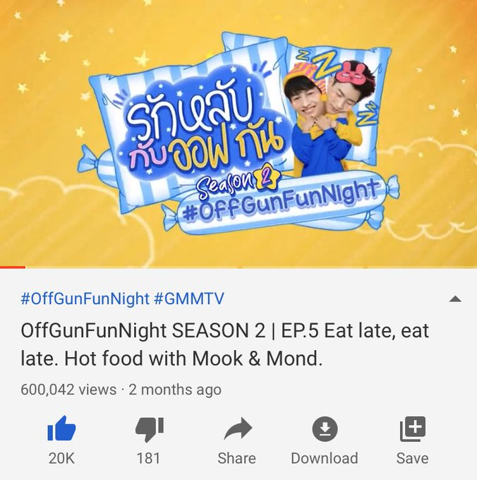 OffgunVariety's tweet photo. #OffGunFunNightSS2EP5 

💚 Update ยอดวิว 💚

04.12.2019  13.30 น.
( 70 วัน 17 ชั่วโมง 30 นาที)

🌶️YT : https://t.co/HDo1pfwHrL
🔺600,042 views
🔺20K like
🔺5 subtitles

🌶️LINETV : https://t.co/tKfQMY8xQv
🔺142,146 views
🔺672 like

#OffGunFunNight https://t.co/RwkIhZp9Mw