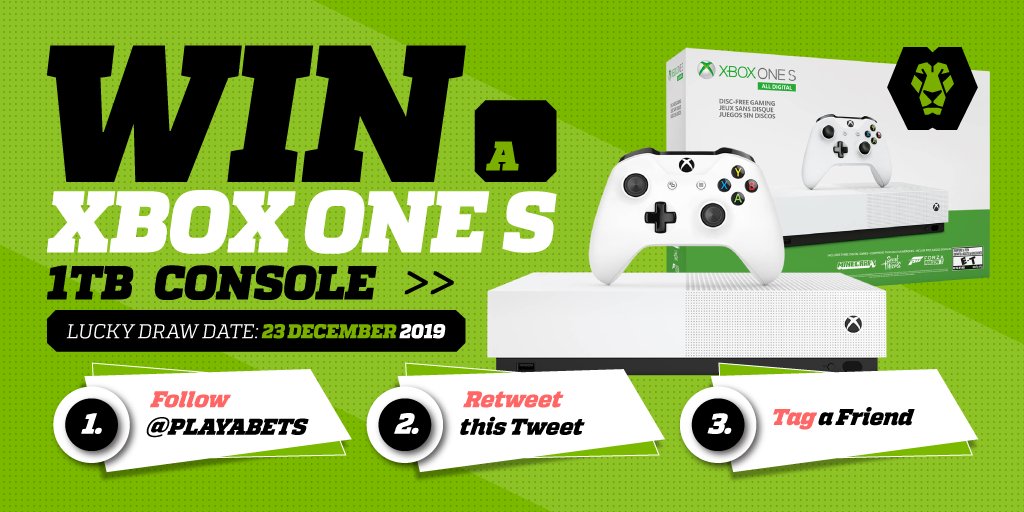 Playabets's tweet image. 🎄Monthly #PlayaGiveaway

🎅Christmas is coming! Win an XBOX ONE S from Playa Bets: playa.bet/tws
Account holders win an extra R1k in bonus bets! 

To enter:
🔥Follow @Playabets
🔥RT this tweet
🔥Tag a friend

Winner announced 23 Dec! 
#PlayaBets