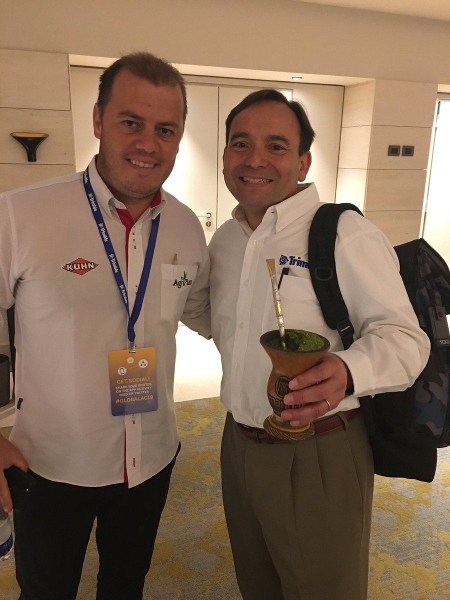 Bom dia Brasil . . . enjoying some chimarrão with our newest members of the Trimble family from Brazil - welcome Agriplan to the ⁦<a href="/Trimble_Ag/">Trimble</a>⁩ AgConnections #globalac19