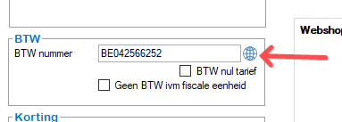 dgebv's tweet photo. Tip! 🚀 Achter het veld "BTW nummer" hebben we een nieuwe knop geplaatst waarmee bij https://t.co/oyBbZt0bYm gecontroleerd kan worden of het BTW nummer een geldig nummer is en tot welk bedrijf het BTW nummer hoort. https://t.co/4rabsp14Ft