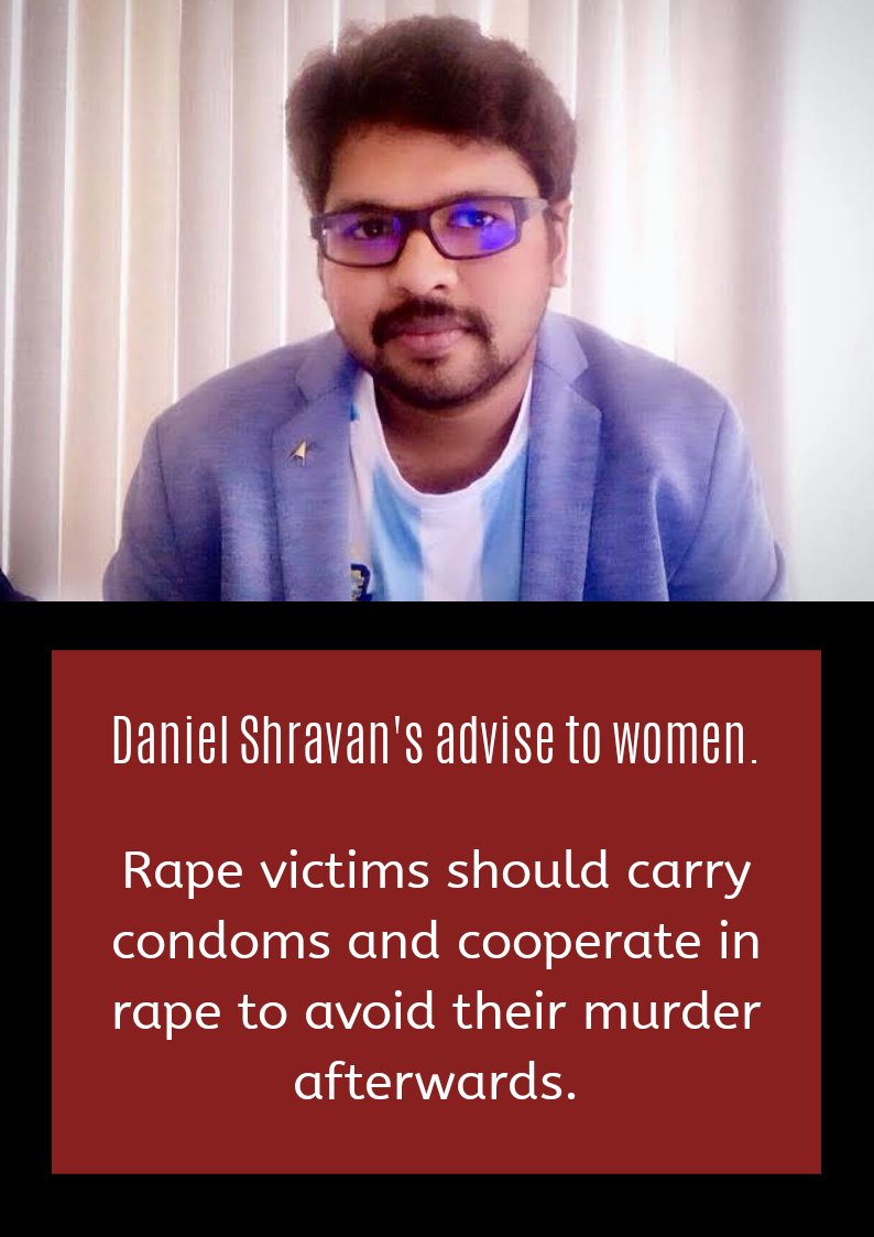 Wowwww what an advice to women? 

Shameful !!! 

He insulting women's from his stupid advice 

Will he provides condoms to his family for safety ? 

Will his family cooperate with rapists? 

#priyanakareddy 
#justiceforpriyanakareddy 
#JusticeForRoja